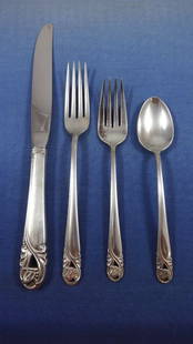 International Sterling Silver Spring Glory 36-Piece Flatware Set with Storage Chest: International Sterling Silver Spring Glory 36-Piece Flatware Set with Storage Chest Enhance your dining experience with this exquisite 36-piece Sterling Silver Flatware Service Set, featuring the eleg