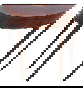 Hekman Federal Style Flame Mahogany Console Table with Tapering Legs: Hekman Federal Style Flame Mahogany Console Table with Tapering Legs This Hekman Federal Style Flame Mahogany Console Table features tapering legs with spade feet and gorgeous figural mahogany through