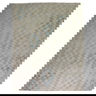 Zabihi Collection Hand-Knotted Wool Turkish Tulu Carpet 8'3 x 11'6 Modern Design: Zabihi Collection Hand-Knotted Wool Turkish Tulu Carpet 8'3 x 11'6 Modern Design Enhance your living space with this exquisite Zabihi Collection Turkish Tulu Carpet, a stunning example of Mid-Century