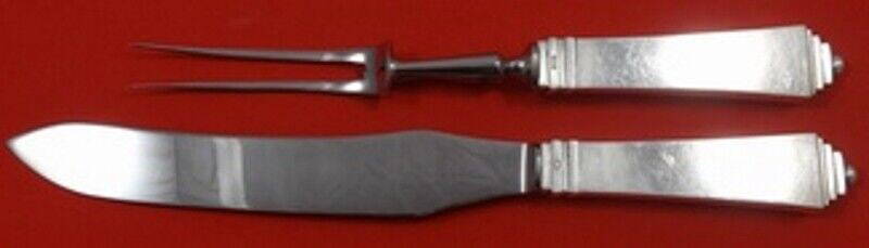 Georg Jensen Pyramid Sterling Silver 2-Piece Roast Carving Set 13 1/2 Inch: Georg Jensen Pyramid Sterling Silver 2-Piece Roast Carving Set 13 1/2 Inch This elegant 2-piece roast carving set features the Pyramid pattern by Georg Jensen, crafted from high-quality sterling silve