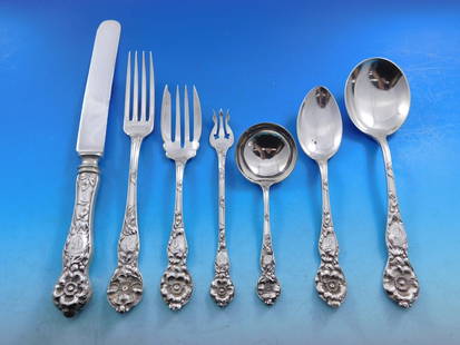 Watson Wild Rose Sterling Silver Flatware Set 87 Pieces Art Nouveau: Watson Wild Rose Sterling Silver Flatware Set 87 Pieces Art Nouveau Discover the exquisite Wild Rose flatware set by Watson, crafted from sterling silver between 1900 and 1940. This stunning Art Nouve