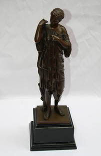 19th Century French Bronze Sculpture by A. Collas of Diane Gebies: 19th Century French Bronze Sculpture by A. Collas of Diane Gebies This is a magnificent original 19th century French patinated bronze of Diane Gebies done with a wonderful detail, design and patina, s