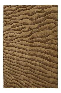 Modern Brown Abstract Wool Rug 5'6 x 8'5 Handmade: Modern Brown Abstract Wool Rug 5'6 x 8'5 Handmade Enhance your living space with this stunning Modern Brown Abstract Handmade Wool Rug. Crafted with care, this beautiful hand-knotted rug features a ta