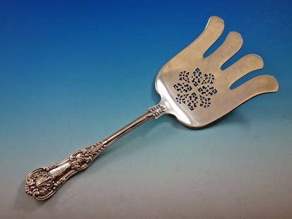 Tiffany & Co English King Sterling Silver Asparagus Fork 9.5" Monogrammed: Tiffany & Co English King Sterling Silver Asparagus Fork 9.5" Monogrammed This exquisite asparagus serving fork is crafted from sterling silver and features the elegant English King pattern by Tiffany