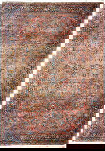 Persian Antique Qazvin Sarouk Rug 10 x 17 Feet Hand-Knotted Wool: Persian Antique Qazvin Sarouk Rug 10 x 17 Feet Hand-Knotted Wool Transform your living space with the exquisite beauty of this Persian Antique Qazvin Sarouk Rug. Measuring 10' x 17', this hand-knotted