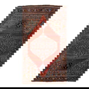 Handmade Antique Bidjar Persian Wool Rug 8' x 13'10' Red Blue Floral: Handmade Antique Bidjar Persian Wool Rug 8' x 13'10' Red Blue Floral This antique Persian Bidjar wool rug is a captivating statement piece that exudes charm and character. It is meticulously crafted f