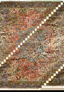 Handcrafted 11'1 x 15'1 Semi-Antique Persian Heriz Area Rug: Handcrafted 11'1 x 15'1 Semi-Antique Persian Heriz Area Rug Enhance your living space with this exquisite 11' x 15' Semi-Antique Persian Heriz rug, meticulously handcrafted by skilled Persian artisans