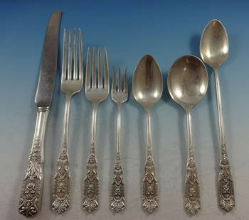 Westmorland Milburn Rose Sterling Silver Flatware Set 93 Pieces for 12: Westmorland Milburn Rose Sterling Silver Flatware Set 93 Pieces for 12 Experience the elegance of the Milburn Rose sterling silver flatware set by Westmorland, featuring a total of 93 pieces designed