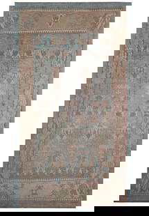 Stunning 6.10 x 11.4 ft Semi-Antique Turkish Handmade Oushak Rug Light Blue: Stunning 6.10 x 11.4 ft Semi-Antique Turkish Handmade Oushak Rug Light Blue Discover the elegance of this semi-antique Turkish handmade Oushak rug, featuring a stunning light blue color palette. This