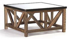 Zentique Eloise Coffee Table 20H x 36.5W x 36.5D Copper Lacquered Rust
