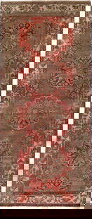 Persian Vintage Handmade Runner Rug 4.1 x 10.2 ft Wool Sherazi Design: Persian Vintage Handmade Runner Rug 4.1 x 10.2 ft Wool Sherazi Design Enhance your home decor with the timeless elegance of this Persian Vintage Handmade Runner Rug. Measuring 4.1 x 10.2 ft (49 x 122