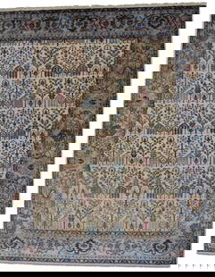 Modern Handmade 8x10 Bamboo Silk Viscose Floral Area Rug: Modern Handmade 8x10 Bamboo Silk Viscose Floral Area Rug Enhance your home with this exquisite Modern Garden Bamboo Silk Viscose Handmade Oriental Rug. Measuring 9'9" x 7'8" (approximately 8x10 ft), t