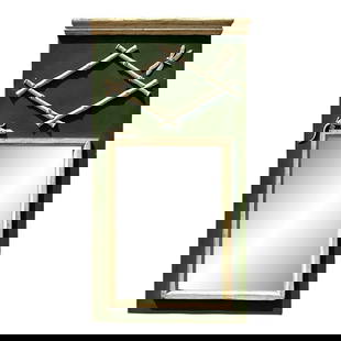 Vintage Coastal Bamboo Trumeau Mirror 25.5 x 48 Army Green: Vintage Coastal Bamboo Trumeau Mirror 25.5 x 48 Army Green Enhance your home with the Vintage Coastal Carved Bamboo Trumeau Mirror, a perfect blend of classic American style and coastal charm. This mi