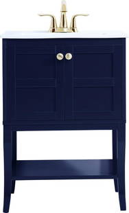 Elegant Lighting Blue Contemporary Small Bathroom Vanity 34H 24W 18D: Elegant Lighting Blue Contemporary Small Bathroom Vanity 34H 24W 18D This stylish small bathroom vanity features a contemporary design with a vibrant blue finish that adds a pop of color to any space.