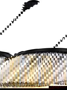 Elegant Lighting Sydney Pendant Light Matte Black 13.5H 31.5W 31.5D: Elegant Lighting Sydney Pendant Light Matte Black 13.5H 31.5W 31.5D Illuminate your space with this stunning Sydney Pendant Light, featuring a sophisticated matte black finish and royal-cut crystal de