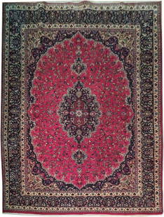 10' x 13'2 Dark Indigo Handmade Persian Rug with Signature: 10' x 13'2 Dark Indigo Handmade Persian Rug with Signature Introducing a stunning 10' x 13' 2" Dark Indigo Signed Persian Rug, handcrafted by skilled Persian artisans. This exquisite rug features trad