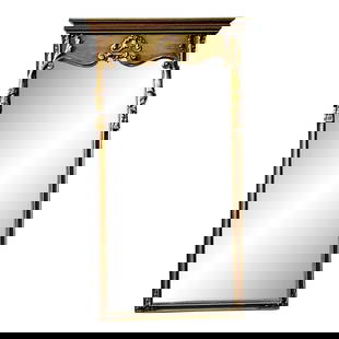 Vintage Regency Gilt Swag Mirror with Beveled Glass: Vintage Regency Gilt Swag Mirror with Beveled Glass This Vintage Regency gilt mirror is a remarkable piece that showcases an ornate swag design. The frame is intricately detailed with gilded embellish