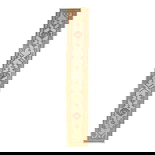 Beige 1910s Antique Persian Serab Wool Runner 3' x 18'4: Beige 1910s Antique Persian Serab Wool Runner 3' x 18'4 This exquisite antique Persian Serab runner features a hand-knotted wool construction in a beautiful beige-cream color field. It is adorned with