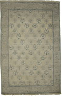 6'0 x 9'0 Handmade Wool Oriental Rug Floral Design Transitional Style: 6'0 x 9'0 Handmade Wool Oriental Rug Floral Design Transitional Style Enhance your living space with this exquisite 6'0" x 9'0" handmade wool Oriental rug, showcasing a stunning allover floral pattern