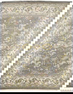 Handmade Floral Oushak Chobi 9'5 x 12'0 Large Wool Area Rug: Handmade Floral Oushak Chobi 9'5 x 12'0 Large Wool Area Rug Enhance your living space with this exquisite Handmade Floral Oushak Chobi rug, measuring 9'5" x 12'0". This large area rug features a beaut