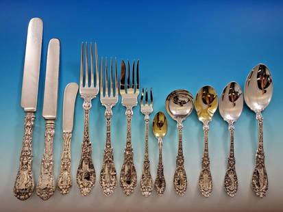 Gorham Paris Sterling Silver Flatware Set 159 pcs Art Nouveau Cherubs: Gorham Paris Sterling Silver Flatware Set 159 pcs Art Nouveau Cherubs Experience the elegance of the Paris by Gorham Sterling Silver Flatware Set, a stunning collection that embodies the Art Nouveau s