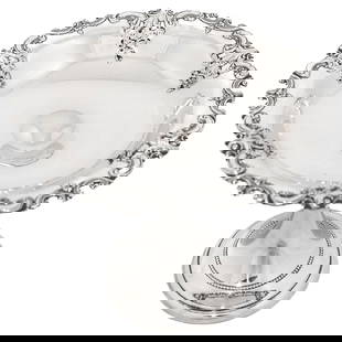 Wallace Silversmiths Grande Baroque Sterling Silver Compote 5 x 6 in: Wallace Silversmiths Grande Baroque Sterling Silver Compote 5 x 6 in This exquisite compote is crafted from sterling silver and features the iconic "Grande Baroque" pattern by Wallace Silversmiths, re