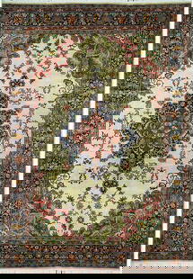 8 x 11.5 Beige Hand-Knotted Persian Area Rug from Iran: 8 x 11.5 Beige Hand-Knotted Persian Area Rug from Iran Transform your space with the 8 x 11.5 Beige Semi-Antique Persian Rug, handcrafted by skilled Persian artisans. This exquisite area rug features