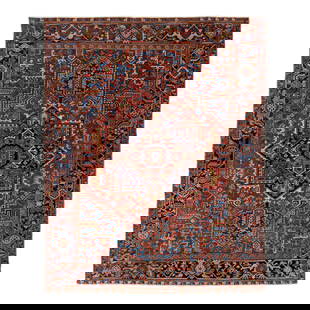 Antique Persian Heriz Handmade Wool Rug Multicolor Medallion 7'3 x 9'1: Antique Persian Heriz Handmade Wool Rug Multicolor Medallion 7'3 x 9'1 Discover the exquisite charm of this antique Persian Heriz wool rug, featuring a captivating multicolor medallion design that add