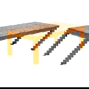Vintage Coastal Split Bamboo Coffee Table: Vintage Coastal Split Bamboo Coffee Table This vintage Coastal coffee table features a stylish split bamboo design in a sleek Parsons shape, making it an elegant addition to any living space. Acquired