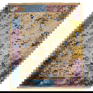 Zabihi Collection Hand-Woven Chinese Art Deco Rug 105 x 114 in: Zabihi Collection Hand-Woven Chinese Art Deco Rug 105 x 114 in Discover the elegance of this Zabihi Collection Chinese Art Deco Rug, a stunning expressionist piece that beautifully showcases early 20t