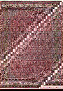 6.7 x 9.4 Pinkish Handmade Persian Bijar Rug from Iran: 6.7 x 9.4 Pinkish Handmade Persian Bijar Rug from Iran Enhance your living space with this exquisite 6.7 x 9.4 Pinkish High-End Persian Bijar Rug. Handcrafted by skilled Persian artisans, this rug sho