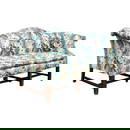 Vintage Boho Camelback Sofa in Cerulean Waxed Chintz