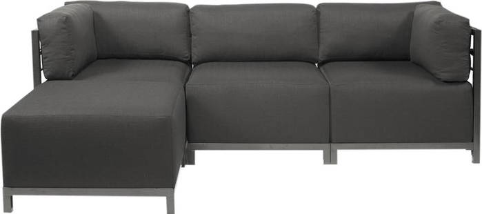 Howard Elliott Sterling Customizable Sectional Sofa Charcoal 30H 95.5W 63D: Howard Elliott Sterling Customizable Sectional Sofa Charcoal 30H 95.5W 63D This customizable sectional sofa features a durable steel frame and is upholstered in 100% polyester, offering both style and