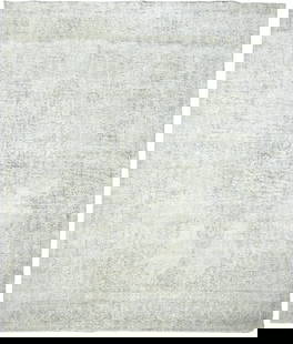 Vintage Hand-Knotted Floral Wool Area Rug 9'4 x 12'4: Vintage Hand-Knotted Floral Wool Area Rug 9'4 x 12'4 Enhance your living space with this exquisite hand-knotted traditional Oriental rug, showcasing a distressed floral design in muted tones of beige,