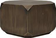 Noir Tytus Square Coffee Table Aged Brass 17.5H 36W 36D