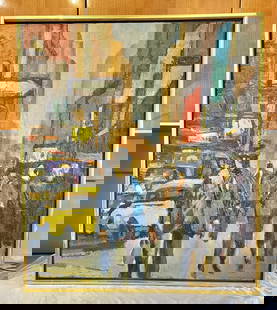 Original Oil Painting of New York City by Daniel Jay Dickinson: Original Oil Painting of New York City by Daniel Jay Dickinson Discover a stunning original oil painting by renowned American artist Daniel Jay Dickinson (1922-2009), capturing the essence of New York