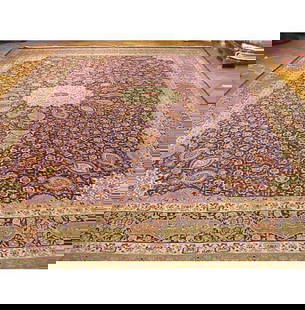 13' x 19'8" Extra Large Hand-Knotted Heriz Persian Area Rug: 13' x 19'8" Extra Large Hand-Knotted Heriz Persian Area Rug Introducing a magnificent 13' x 19' 8" Extra Large Heriz Super Fine Persian Rug, a true masterpiece of Persian craftsmanship and heritage. H