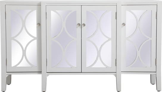 Elegant Lighting Transitional White Credenza 34H 60W 16D: Elegant Lighting Transitional White Credenza 34H 60W 16D This stylish transitional white credenza offers a blend of modern and classic design elements, making it a perfect addition to any dining or li