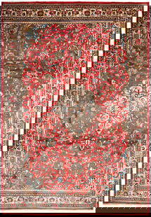 10 x 13.9 Semi-Antique Persian Sarouk Mahal Estate Rug: 10 x 13.9 Semi-Antique Persian Sarouk Mahal Estate Rug This exquisite Semi-Antique Persian Sarouk Mahal Estate Rug features a generous size of 10.0 x 13.9 feet, making it an ideal focal point for any