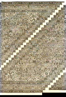 Handmade Floral Oriental Rug Vintage 6'5 x 9'4 Wool Carpet: Handmade Floral Oriental Rug Vintage 6'5 x 9'4 Wool Carpet Enhance your living space with this exquisite Handmade Distressed Floral Oriental Rug, perfect for vintage farmhouse decor. This area rug mea