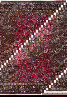 Handcrafted 9.8 x 13.4 Red Semi Antique Persian Tabriz Rug: Handcrafted 9.8 x 13.4 Red Semi Antique Persian Tabriz Rug Transform your living space with this stunning 9.8 x 13.4 Red Semi Antique Persian Tabriz Style Rug. Handcrafted by skilled Persian artisans,