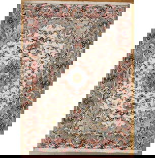 4.8 x 6.5 Persian Tabriz Rug Wool Silk Luxury Decor: 4.8 x 6.5 Persian Tabriz Rug Wool Silk Luxury Decor Discover the exquisite craftsmanship of this fine quality Persian Tabriz rug, measuring 4.8 x 6.5 ft. Made from a luxurious blend of wool and silk,