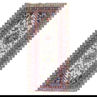 Zabihi Collection Ivory Tribal Heriz Hand-Woven Runner 35 x 71 in Iran Circa 1930: Zabihi Collection Ivory Tribal Heriz Hand-Woven Runner 35 x 71 in Iran Circa 1930 Discover the exquisite Zabihi Collection Ivory Tribal Heriz Small Runner, a stunning piece that embodies the rich heri
