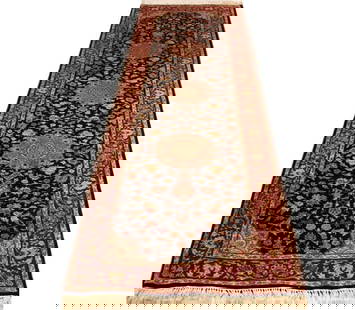 2.9 x 9.2 Black Hand-knotted Persian Area Rug Premium Wool: 2.9 x 9.2 Black Hand-knotted Persian Area Rug Premium Wool Enhance your living space with this exquisite 2.9 x 9.2 Black Traditional Persian Hand-knotted Area Rug. Handcrafted by skilled Persian artis