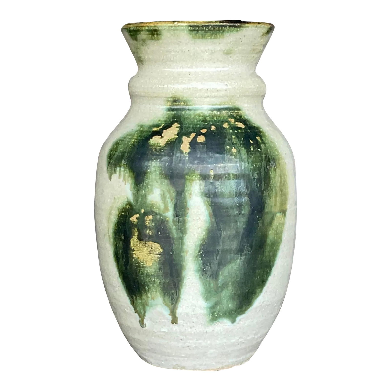 Vintage Boho Hand-Painted Studio Pottery Vase: Vintage Boho Hand-Painted Studio Pottery Vase A stunning vintage Boho vase. A chic studio pottery piece with hand painted detail. Signed on the bottom. Acquired from a Ft Lauderdale estate. Color: Bei