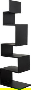 Modern Black Metal Laszlo Bookcase 56H x 17.5W x 12D: Modern Black Metal Laszlo Bookcase 56H x 17.5W x 12D The Black Metal Laszlo Bookcase is a modern and stylish storage solution perfect for any contemporary space. Crafted from durable metal, this bookc
