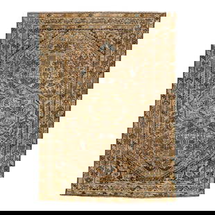 Mid 20th Century Handmade Floral Wool Rug 4'9 x 6'9 Beige: Mid 20th Century Handmade Floral Wool Rug 4'9 x 6'9 Beige This exquisite mid 20th century vintage Persian rug features a beautifully distressed beige field, adorned with brown and turquoise accents in