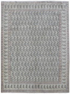 10.2 x 13.5 Handcrafted Kashan Persian Rug with Cloud Motif: 10.2 x 13.5 Handcrafted Kashan Persian Rug with Cloud Motif Experience the timeless elegance of this authentic semi-antique Persian rug, beautifully handcrafted by skilled artisans in the renowned wea