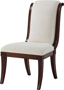 Theodore Alexander Traditional Mahogany Side Chair 42.5H 23W 32D: Theodore Alexander Traditional Mahogany Side Chair 42.5H 23W 32D This Traditional Mahogany Side Chair, crafted by Theodore Alexander, embodies the elegance of English traditional style. With a strikin