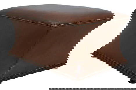 Hickory Chair Charles Hassock Brown Leather Ottoman Mahogany Frame: Hickory Chair Charles Hassock Brown Leather Ottoman Mahogany Frame Introducing the Hickory Chair Charles Hassock Leather Ottoman, a timeless piece that combines style and functionality. Crafted with a